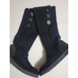 UGG Women's Classic Cardy Boot Chunky Sweater Knit Button Convertible Shoes Sz 8